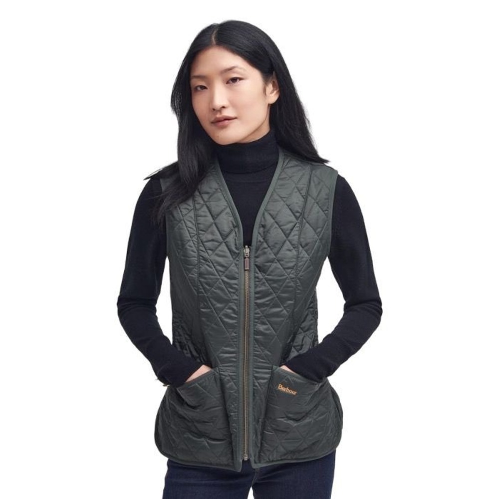 Barbour Betty Liner Quilted Fleece Lined Vest Black LLI0003 Womens 14